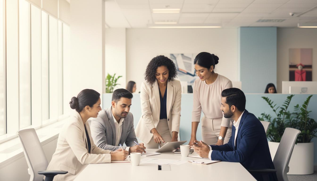 The SafeBill team working to serve Indian families